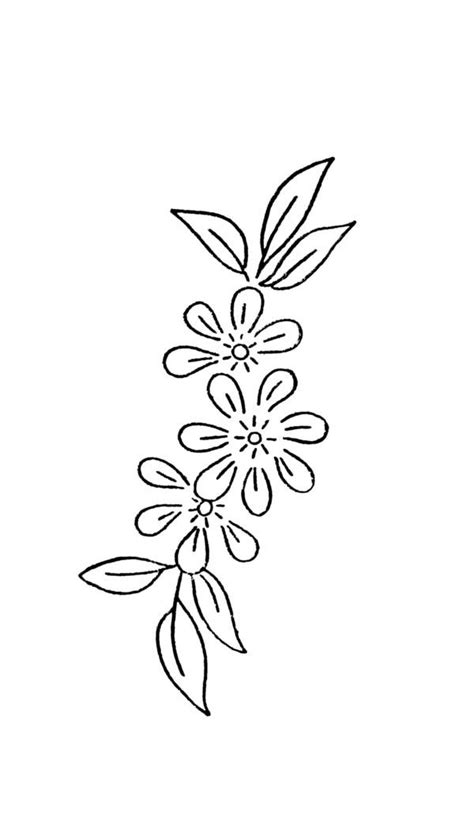 Hand Embroidery Flower Pattern Floral Spray