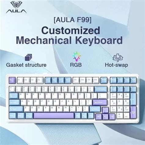Aula F Teclado Mec Nico Sem Fio Para Jogos Fio Hot Swap Junta Pbt Rgb