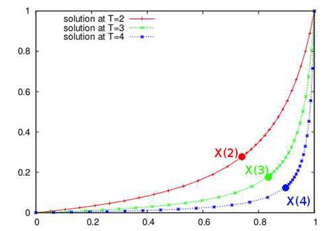 Test for Section 3.1. Example of Adaptive grid. The (+)line is the ...