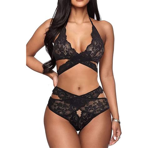 Mo Finance Donnalla Women Sexy Lingerie Set Two Piece Lace Bra And Panty Set Bralette