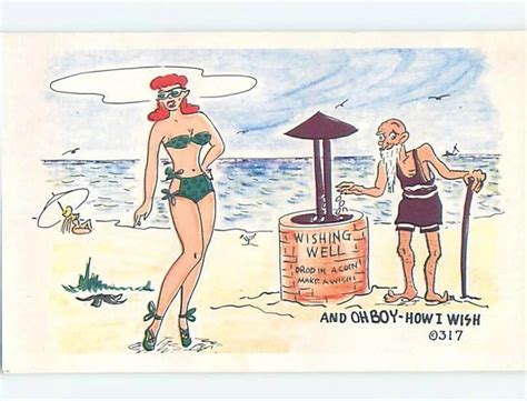 PRE RISQUE SEXY BIKINI GIRL SEEN BY OLD MAN AT THE WISHING WELL HL PicClick CA