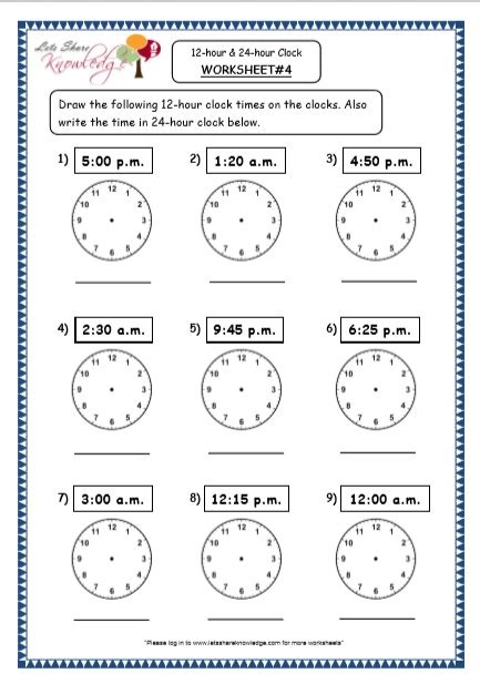 24 Hour Clock Worksheets Ks2