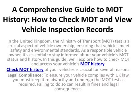 PPT - A Comprehensive Guide to MOT History How to Check MOT and View ...