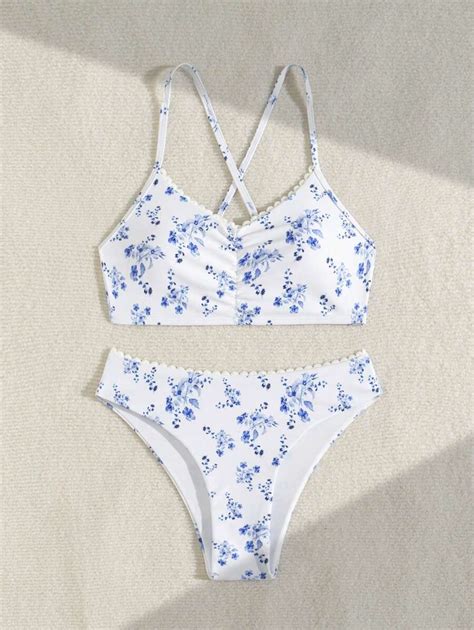 Conjunto De Bikini Sexy Para Mujeres Con Impresi N Floral De Playa De Verano Con Estampado