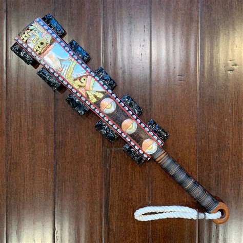 Macuahuitl Aztec Club 27” Coyolxauhqui Tochtli Cultural Wear