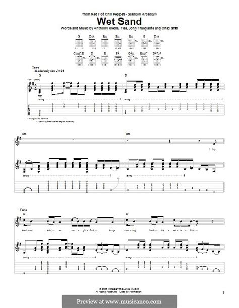 Wet Sand Red Hot Chili Peppers Von Flea A Kiedis C Smith J Frusciante Auf MusicaNeo