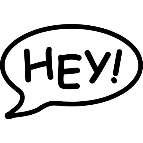 Speech bubble with hey! | Free SVG