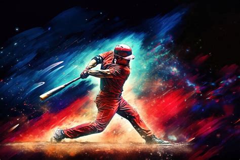 Premium AI Image | A painting of a baseball player swinging a bat