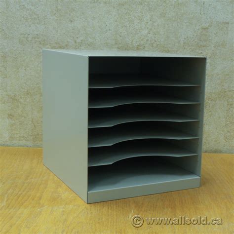 Grey Metal Square 6 Slot Paper Holder Inbox Sorter Allsoldca Buy