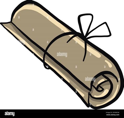Rolled Paper Illustration Vector On A White Background Stock Vector
