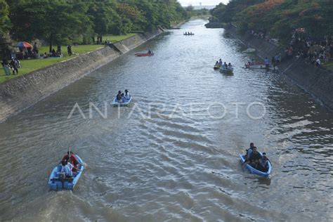 Wahana Sampan Sebagai Daya Tarik Wisata Di Taman Pancing Bali Antara Foto