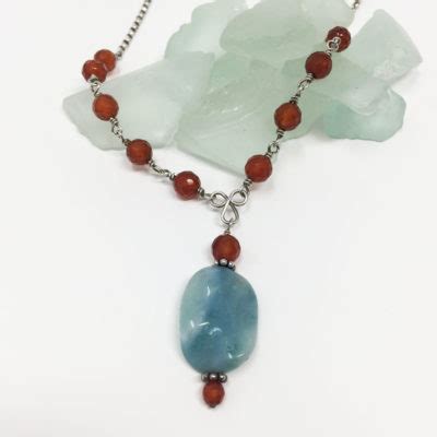 Dark carnelian, turquoise jasper pendant {sterling silver} - Designs by ...