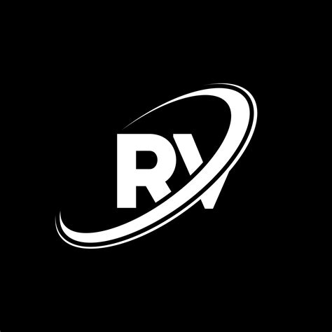 RV R V letter logo design. Initial letter RV linked circle uppercase ...