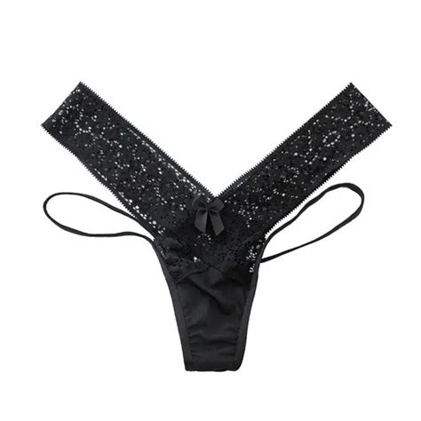 Factory Custom Logo Hot Sexy Panties Lace Lingerie Womens Sexy Underwear Mid Waist See Through V