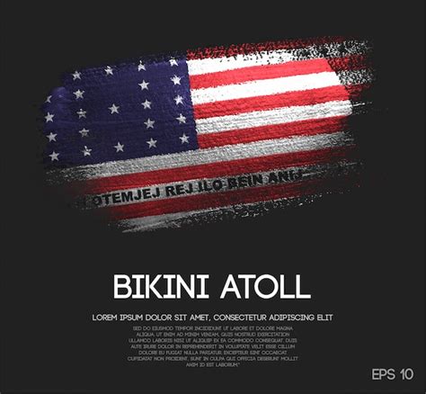 Premium Vector Bikini Atoll Flag Made Of Glitter Sparkle Brush Paint Vector