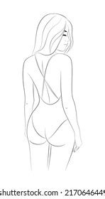 Sketch Naked Slim Woman Braid Stock Vector Royalty Free Shutterstock