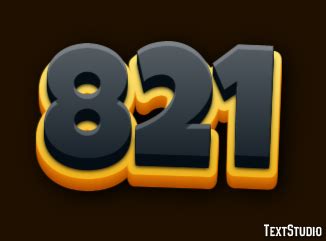 821 Text Effect and Logo Design Number