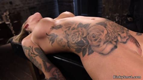 Tattooed Big Tits Blonde Gets Caned