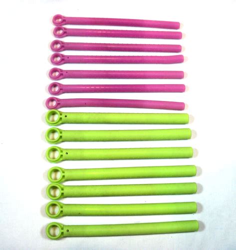 Conair Hot Sticks 14 Flexible Hair Rollers Green Pink From Model