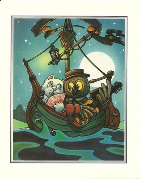 The Owl And The Pussy Cat Vintage Book Print Of The Qwl And