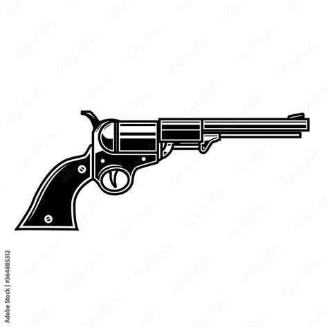 Photo And Art Print Illustration Of Retro Cowboy Revolver Liubov