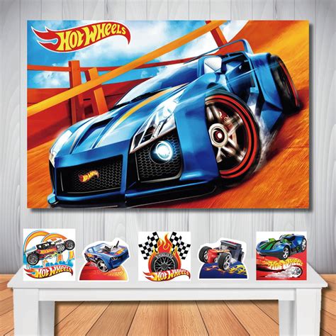 Kit Hot Wheels Painel De Festa Infantil E Totem De Mesa Elo