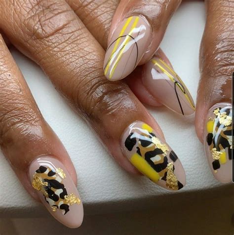Leopardy Nude Nails Design De Unhas Unhas
