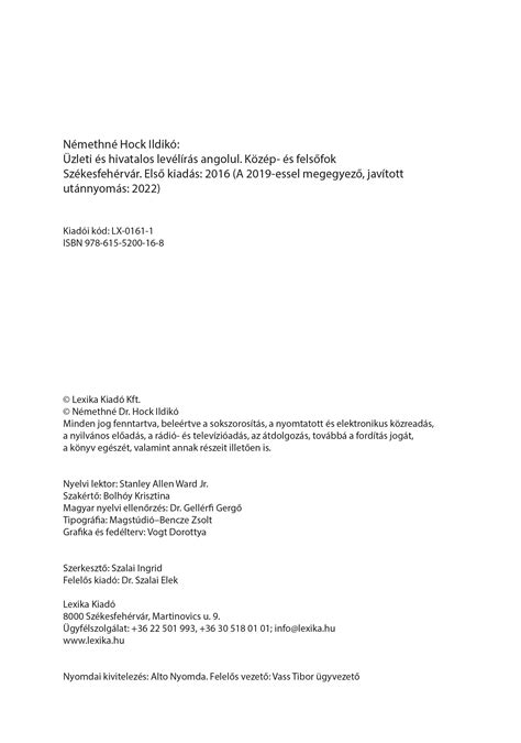 Üzleti és Hivatalos Levélírás Angolul