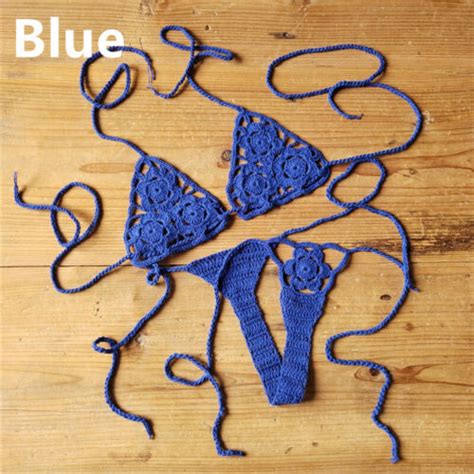 Crochet Mini Bikini Sunbathing Beach Micro Swimwear Cotton Sexy Lingerie Set Ebay