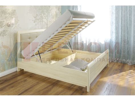 Кровать с мягким изголовьем КР-1034 1800х2000 Гикори Джексон светлый ...