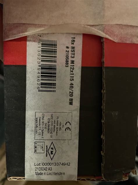 Hilti Sidreni vijak HST3 M12x115 40/20 BW(16x)