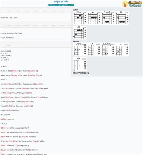 Chord Brighter Side Tab Song Lyric Sheet Guitar Ukulele Chordsvip