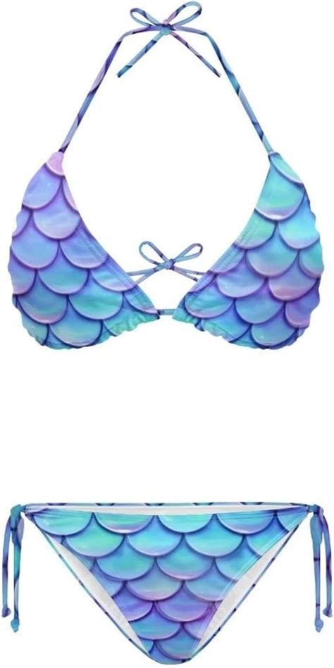 Mermaid Scales Pattern Sling Bikini Swimsuits Sold By Worm Essential SKU 4564120 Printerval UK