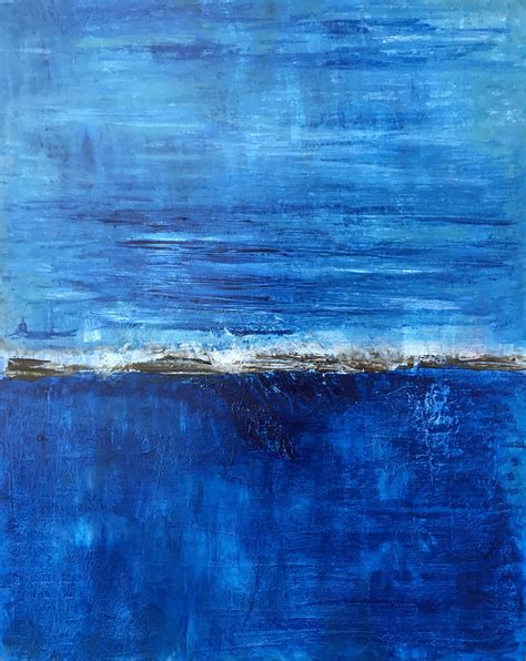 Sea Of Blue Original Abstract Seascape Painting By Sue Tester