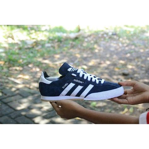 Jual Promo Adidas Samba Super Navy List White Original Shopee Indonesia
