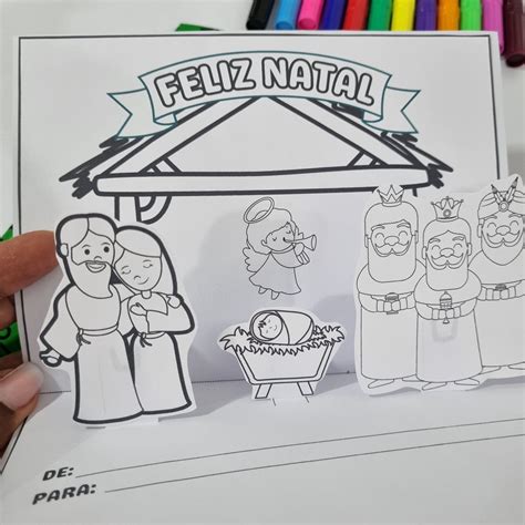 Cartão De Natal Para Colorir 3d - CARTÃO 3D DE NATAL – Atividades Educativas Tio Edy & Tia Anne