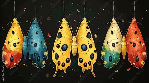Infographic Illustrates Journey Of Butterfly Emerging Chrysalis Each