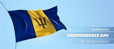 Barbados Happy Independence Day Greeting Card Banner Vector