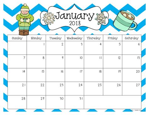 Preschool calendar template