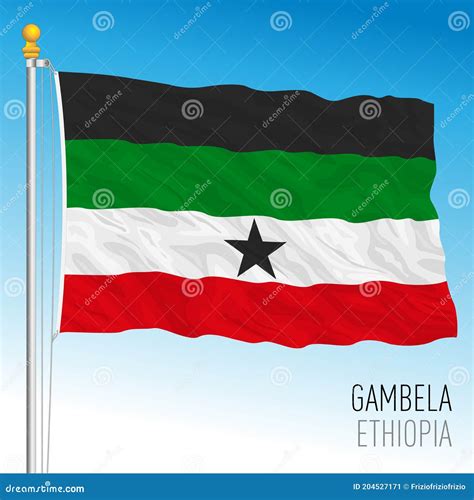 Gambela Regional Flag Republic Of Ethiopia Stock Vector Illustration