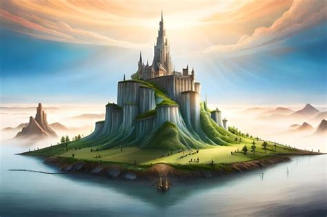 Premium Ai Image Fantasy Island