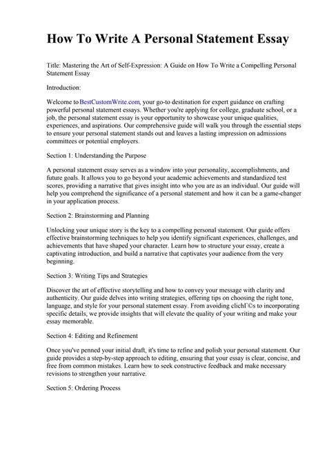 How To Write A Personal Statement Essay By What Is Essay Writing And