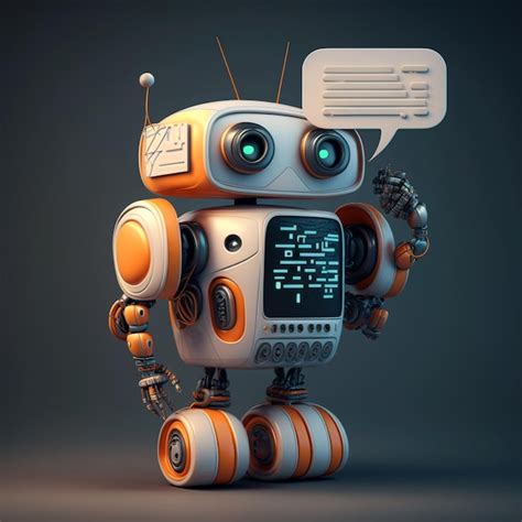 Robot Futurista Con Pantalla Grande Concepto De Chatbot Con