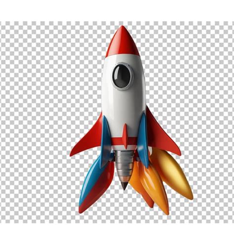 Ракета Toon PNG на белом фоне | Премиум AI-сгенерированный PSD