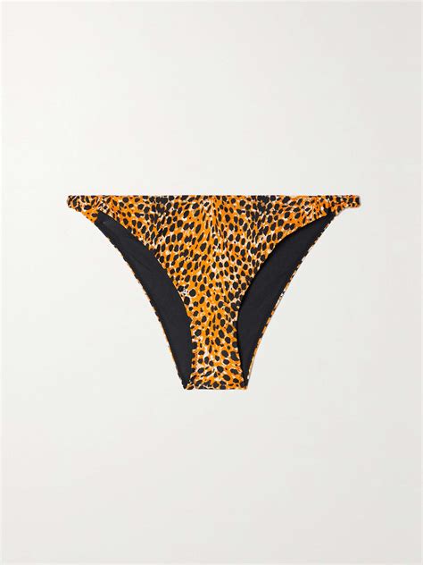 Ganni Cheetah Print Recycled Bikini Briefs Net A Porter