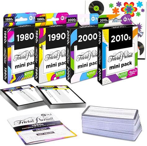 Trivial Pursuit Game Cards 4 Pack - Bundle with 4 Trivial Pursuit Mini ...