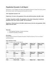 Population Dynamics Lab Report Template Gs Docx Population