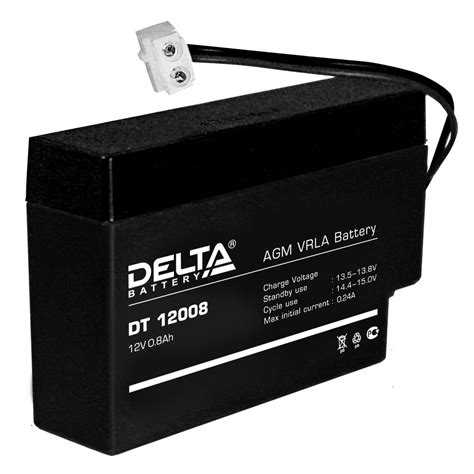 Аккумулятор свинцово-кислотный АКБ DELTA (Дельта) DT 12008 12 Вольт 0.8 ...