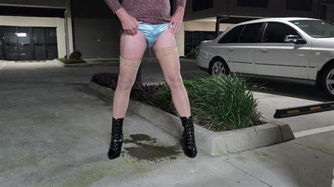 Crossdresser Pees Satin Panties Outdoors At Night Pornhub Gay