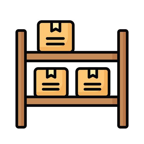 Parcel On Racks Inventory Icons Vector Design Storage Rack Icon